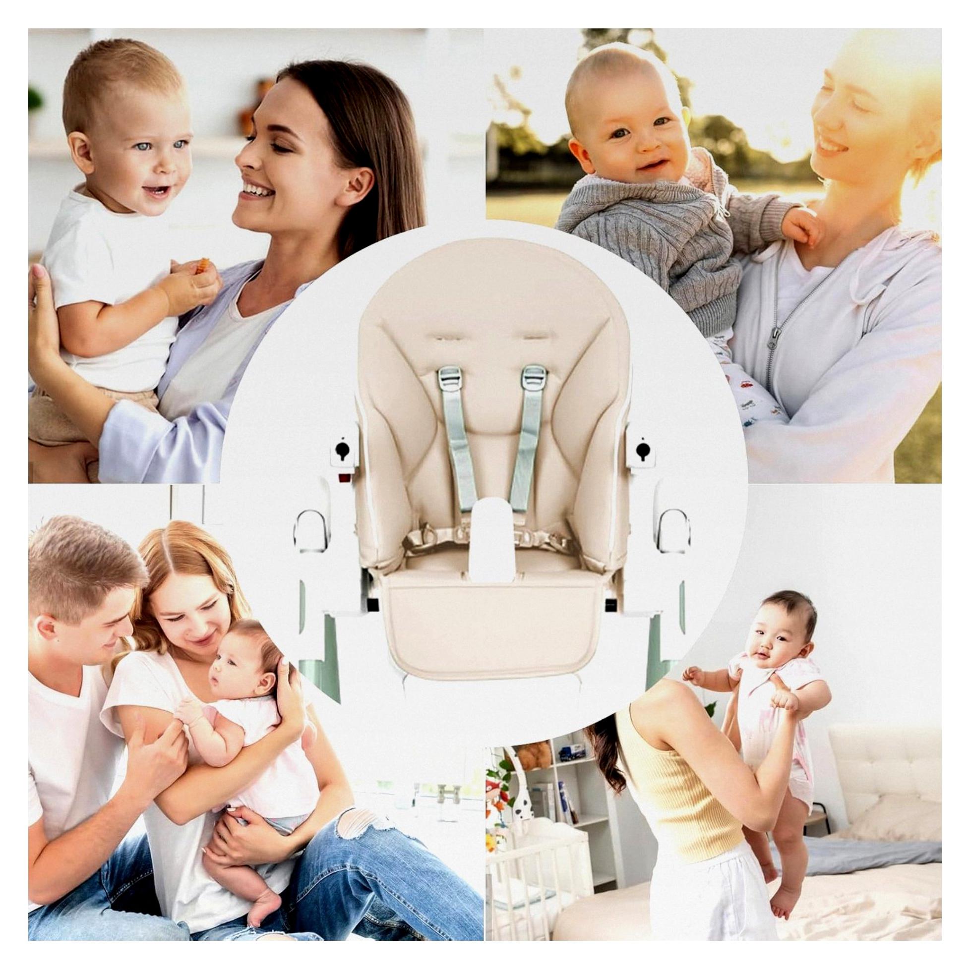 Markenlos Hochstuhlbezug und Kissen für Kinder | Kunstleder-Sitzkissen für Hochstühle | Sitzpolster für Enkel, Sohn, Tochter, Neffen, Nichten