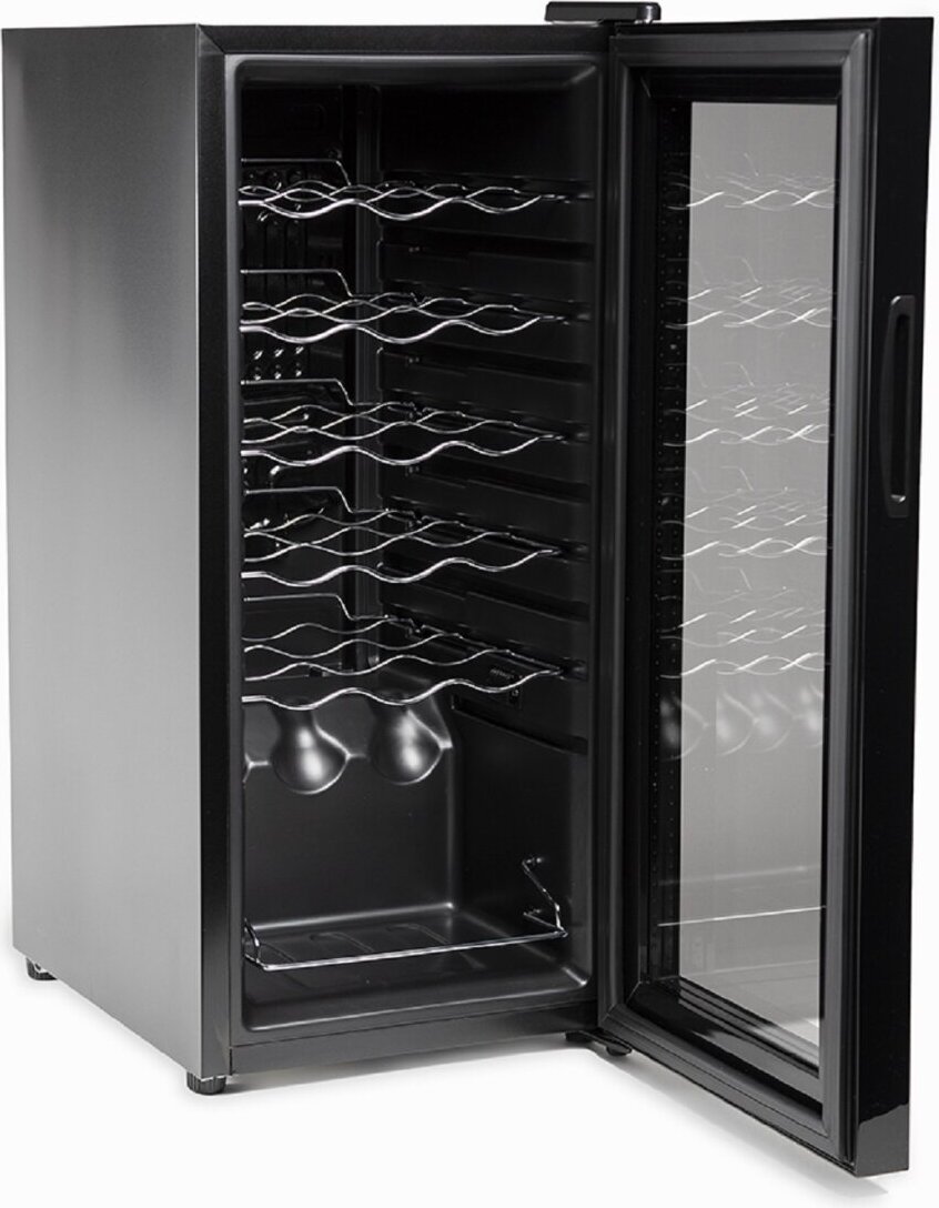 Melchioni Vermentino 18 C, Kompresorové vinotéky, Voľne stojaci, 18 fľaša/fľaše, 70 W, G, Čierna