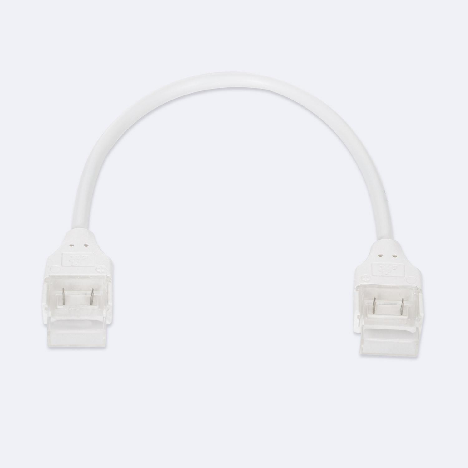 LEDKIA Verbinder doppelt mit Kabel für LED-Streifen Selbstgleichrichtend 220V AC SMD Silicone FLEX Breite 12 mm 12 mm