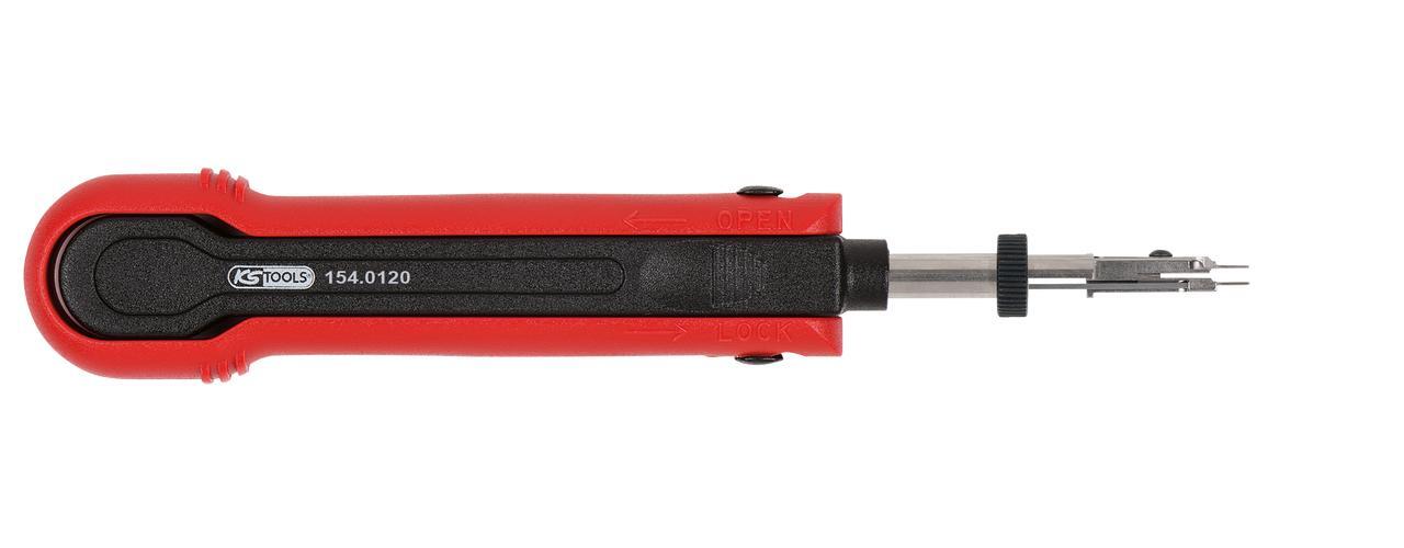 KS Tools Entriegelungswerkzeug für Flachstecker/Flachsteckhülsen 2,8 mm (KOSTAL SLK), 2-fach verstellbar 154.0120