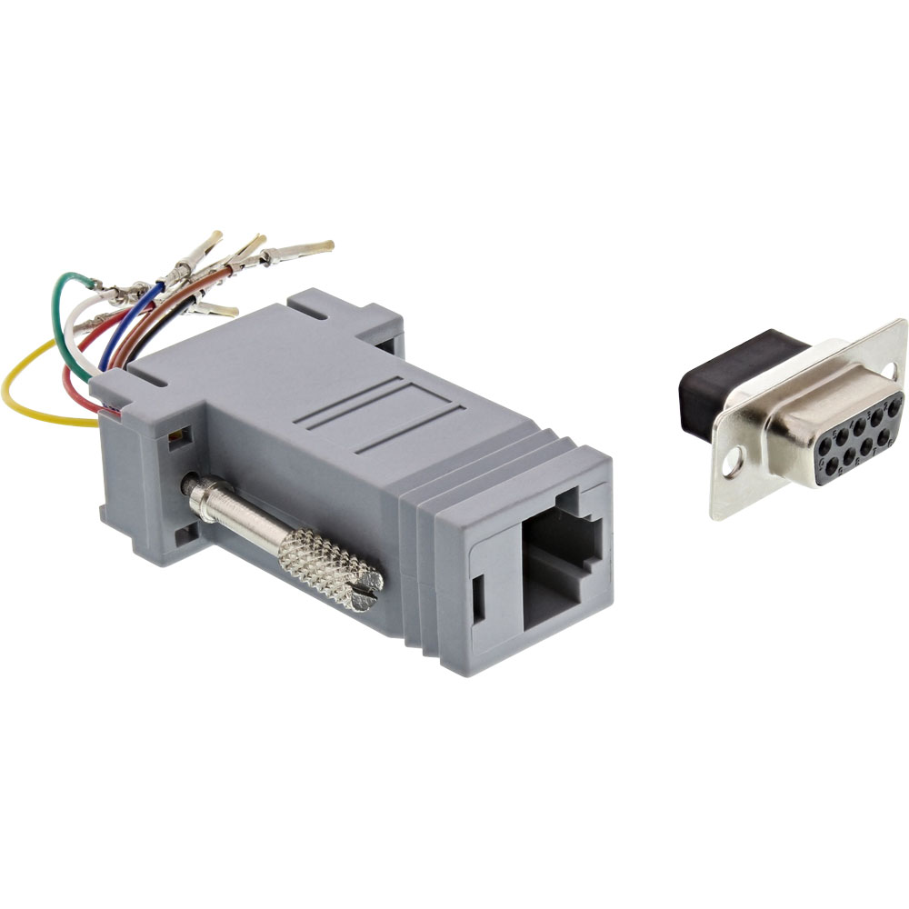 InLine Adapter, 9pol Sub D Buchse an RJ45 Buchse, Buchse, Buchse, 20 g, 85 mm, 80 mm, 17 mm 68889B