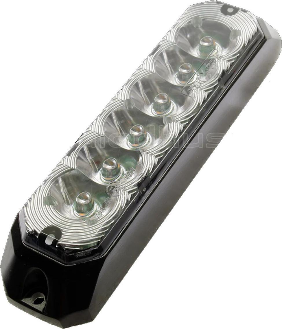 Lights & Styling Blitzleuchte - Ledson - 6 led - 5" - 12.8cm - Klar - 1 Blinkmuster - Amber - R65 - 12V-24V 395701250