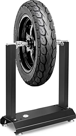 TRMLBE Auswuchtbock für Motorradräder Auswuchtgerät mit verstellbaren Kegeln Reifenwuchtmaschine Räder Zentrierständer 40,5x22x51cm Wuchtmaschine Motorradreifen Felgenauswuchtmaschine, Schwarz