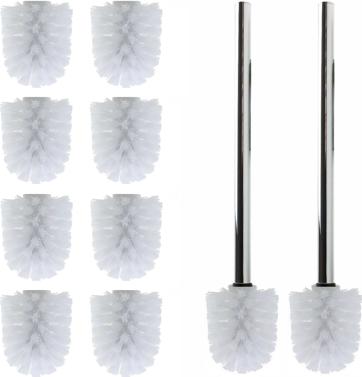 Daloual GmbH Daloual 10 x Bürstenkopf Weiß 2 x Griff 26 cm