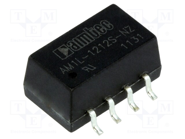 TNE 1x Wandler: DC/DC 1W SMD 12VDC IAusg: 84mA UEing: 10,8÷13,2V 1,5g AM1L-1212S-NZ DC/D _1GH_AM1L-1212S-NZ