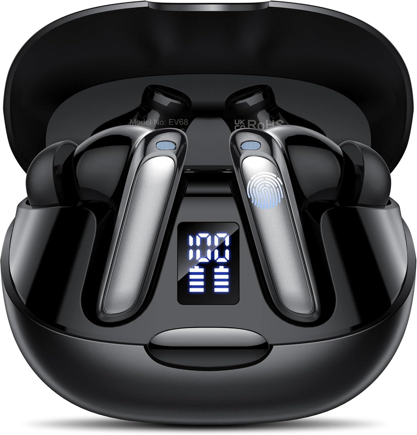Puqo EV68 AI Kopfhörer Übersetzer, 3-in-1 Sprachübersetzer, 164 Sprachen mit App, 7 Übersetzungsmodi Echtzeit Übersetzer, Bluetooth 5.3