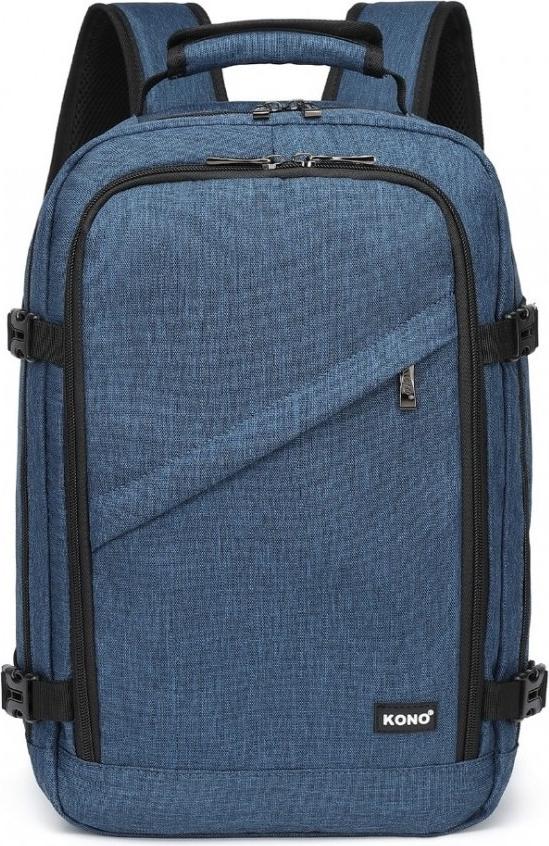 Blauer Rucksack für Flugzeug 40x20x25 Ryanair Travel Small 20L Kono Expander