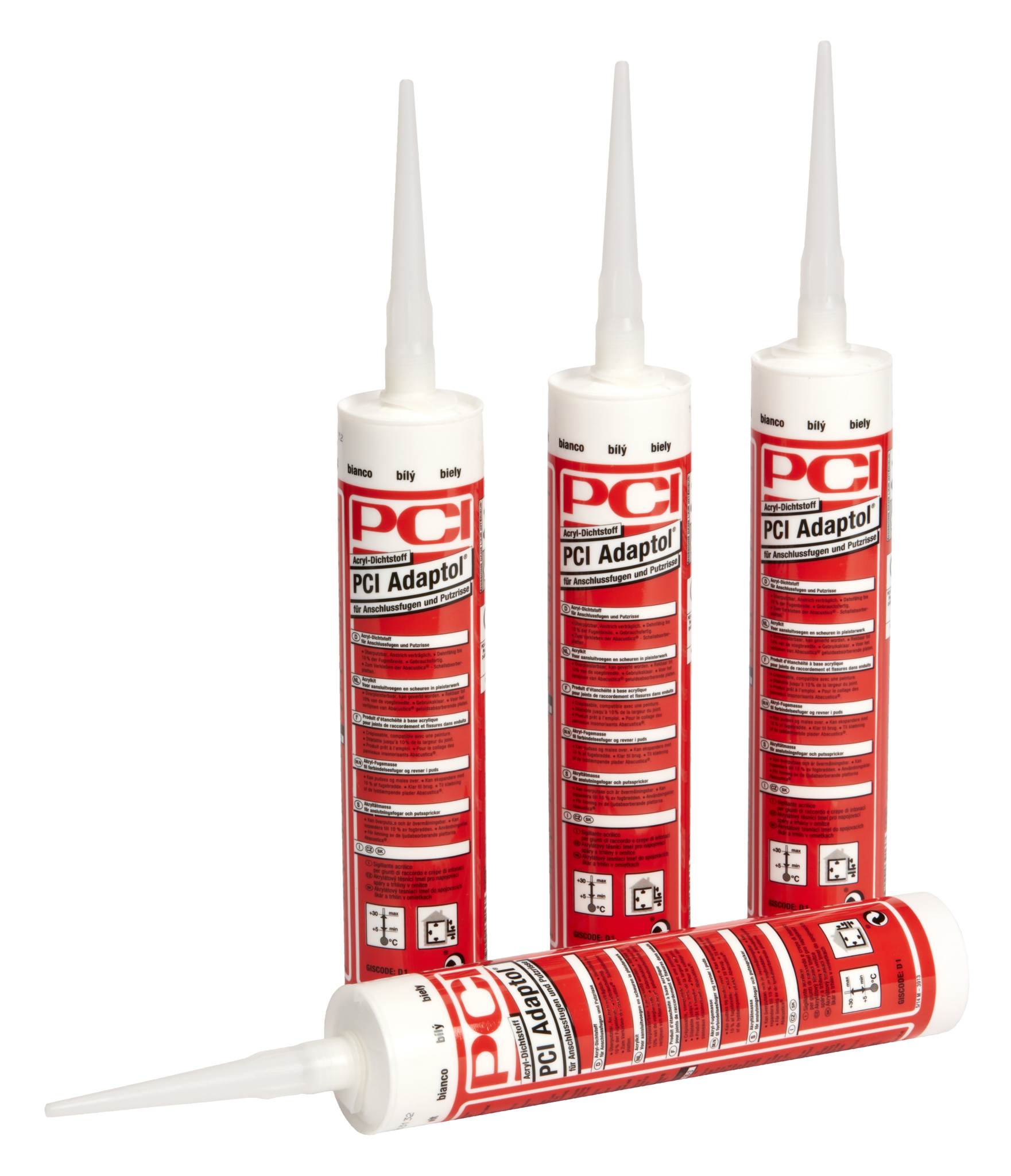 PCI Adaptol, Acryl-Dichtstoff für Anschlussfugen und Putzrisse, weiß, 310 ml 3913/7