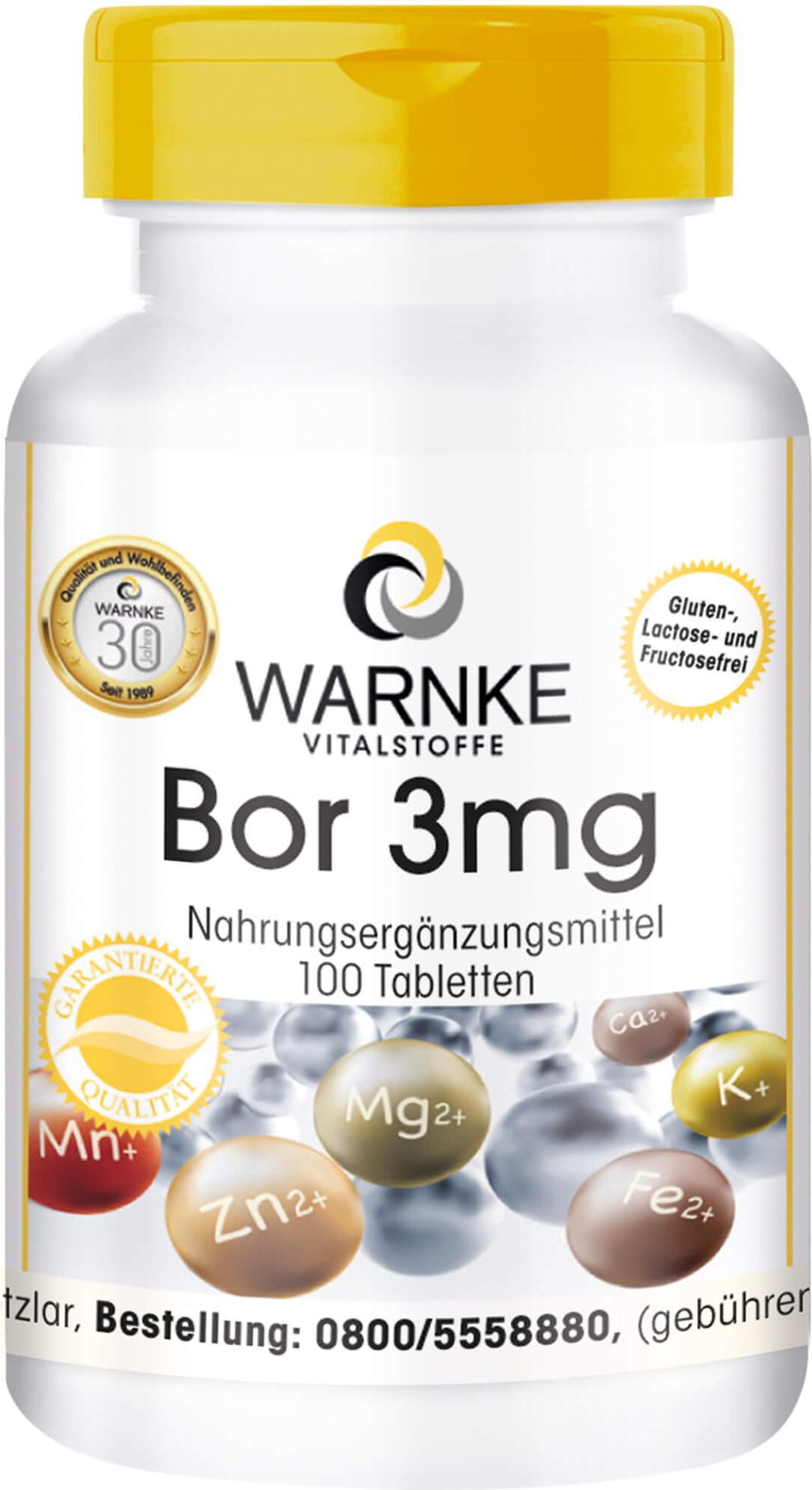 Warnke Vitalstoffe GmbH Warnke Bor 3 mg Tabletten, 100 St. Tabletten 11008111