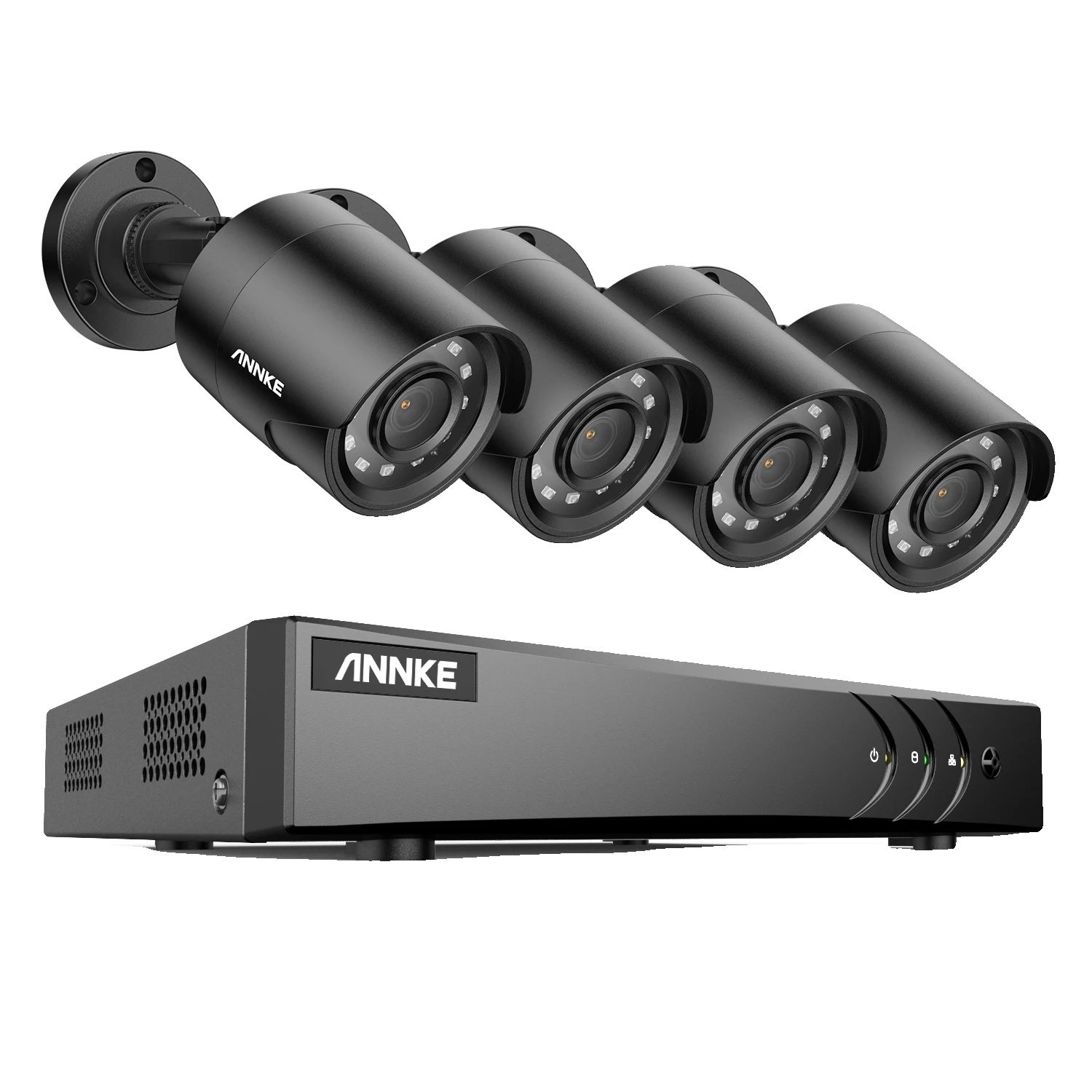Bezpečnostný kamerový systém CCTV, rozlíšenie 1080P, konštrukcia odolná voči poveternostným vplyvom, 8-kanálový DVR, 4 kamery, 1TEinsT