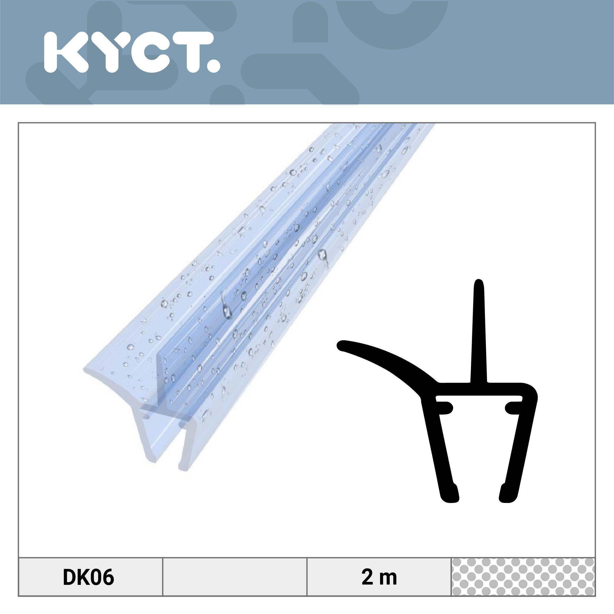 KYCT Duschdichtung 6-7 mm Glas 10x 2 m – PVC Ersatzdichtung Duschtürdichtung Duschkabinendichtung DK06