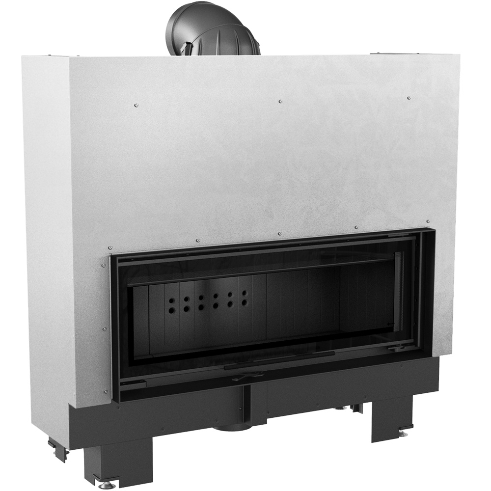 Oceľový krb KRATKI MB100 14 kW Ø 200 Zdvíhací čierny termotec
