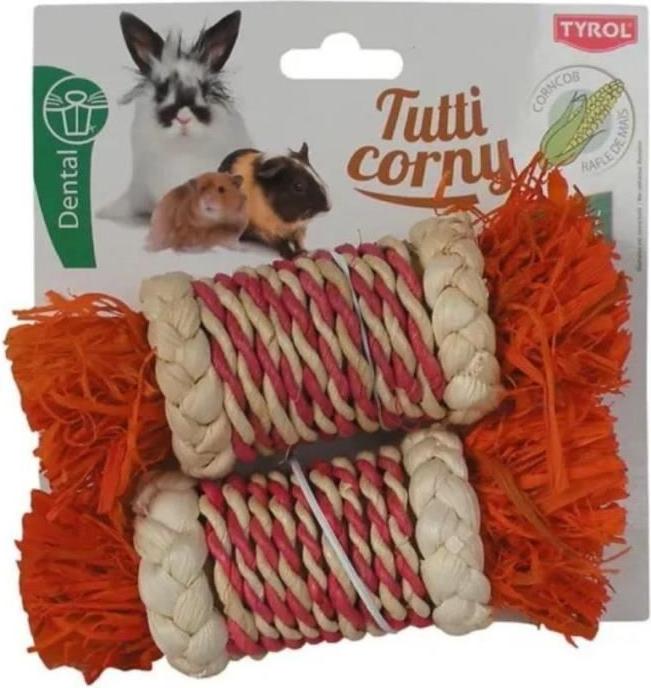 Zubehör für Nagetiere - TYROL - 2 Bündel Maisstroh - 17 x 5,6 x 5,6 cm