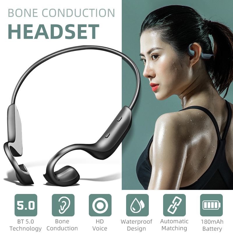 Bluetooth 5.0 Kopfhörer Knochenleitung Kabellos Stereo Wasserdichtes Headset DHL 