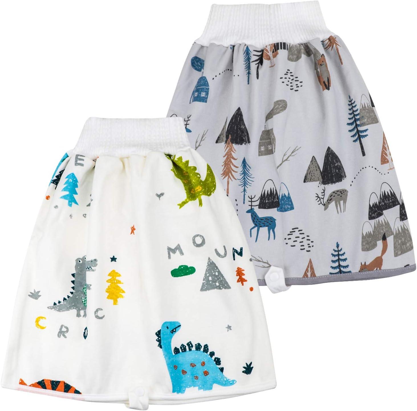 Merkloos Baby Trainingshosen, hohe Taille Baumwolle, 2 Stücke, für Töpfchentraining