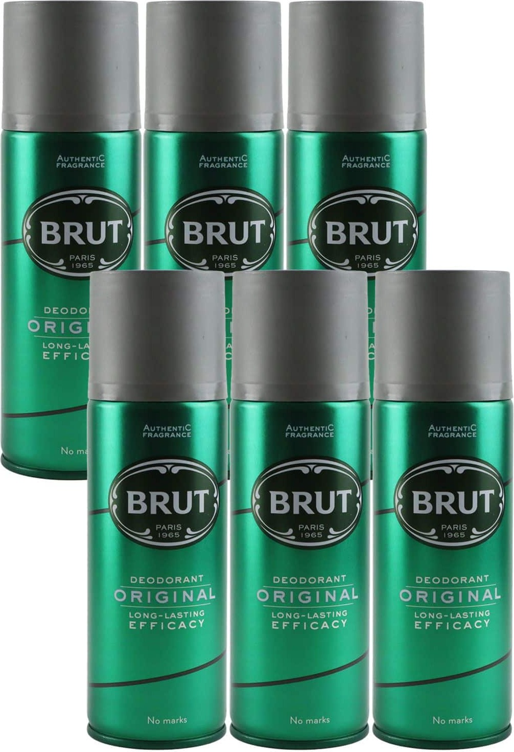 6 x Brut Original Herren Deodorant je 200ml maskuliner Duft Deo for man pflegend