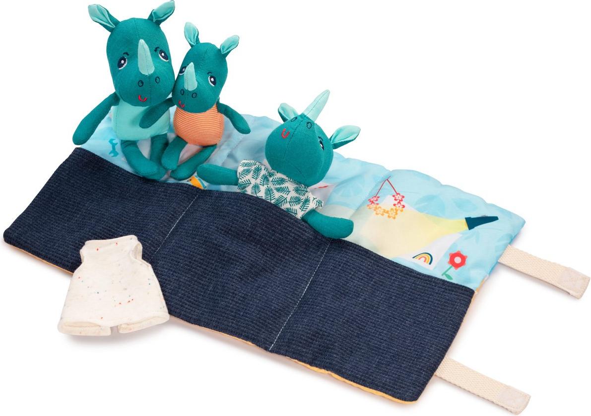 Lilliputiens - Nashorn Familie Spielset - weiches Rollenspielzeug 83245