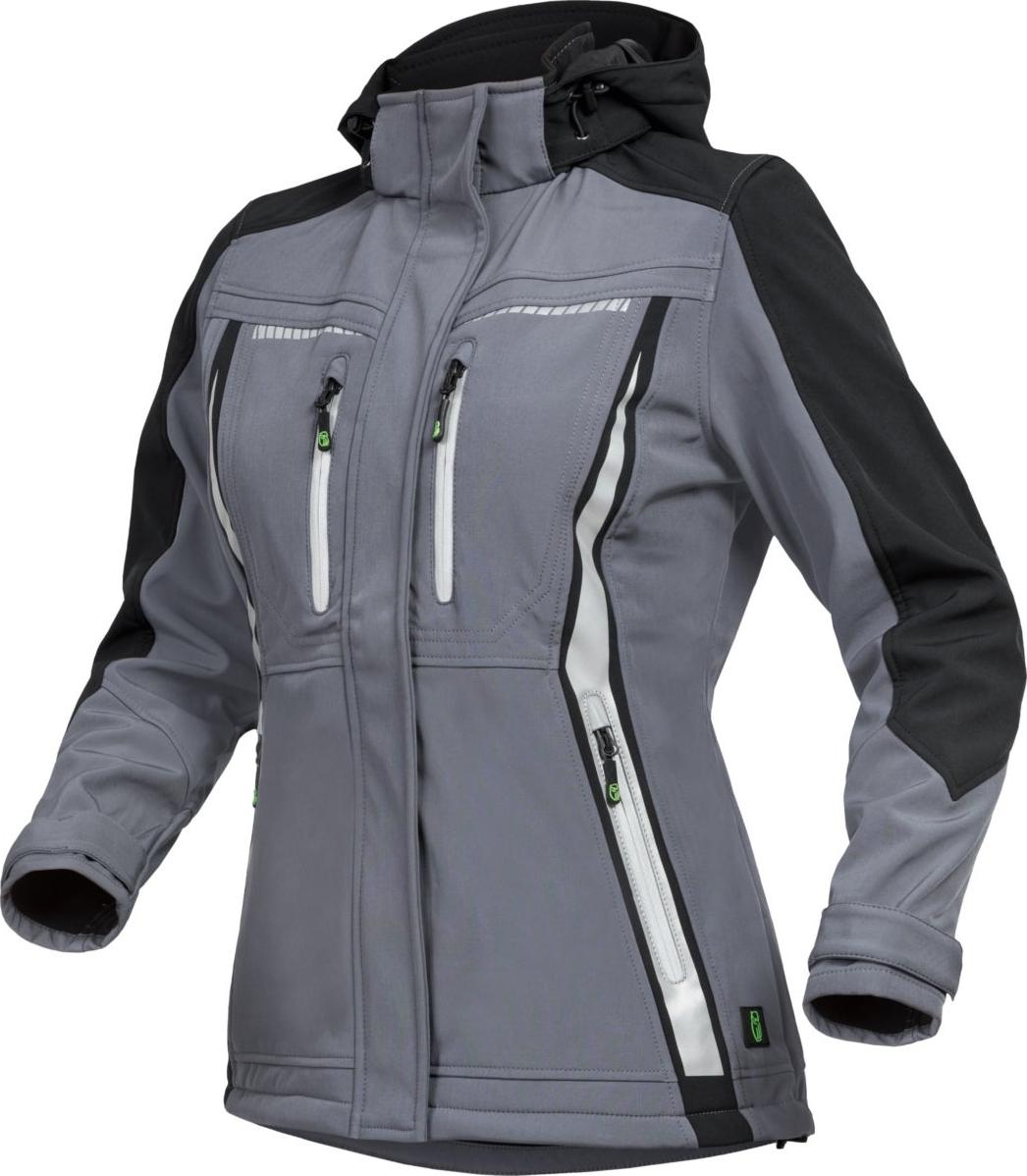 Leibwächter Sommer-Softshelljacke Damen FLXDS Gr. 34 grau/schwarz FLXDS2734