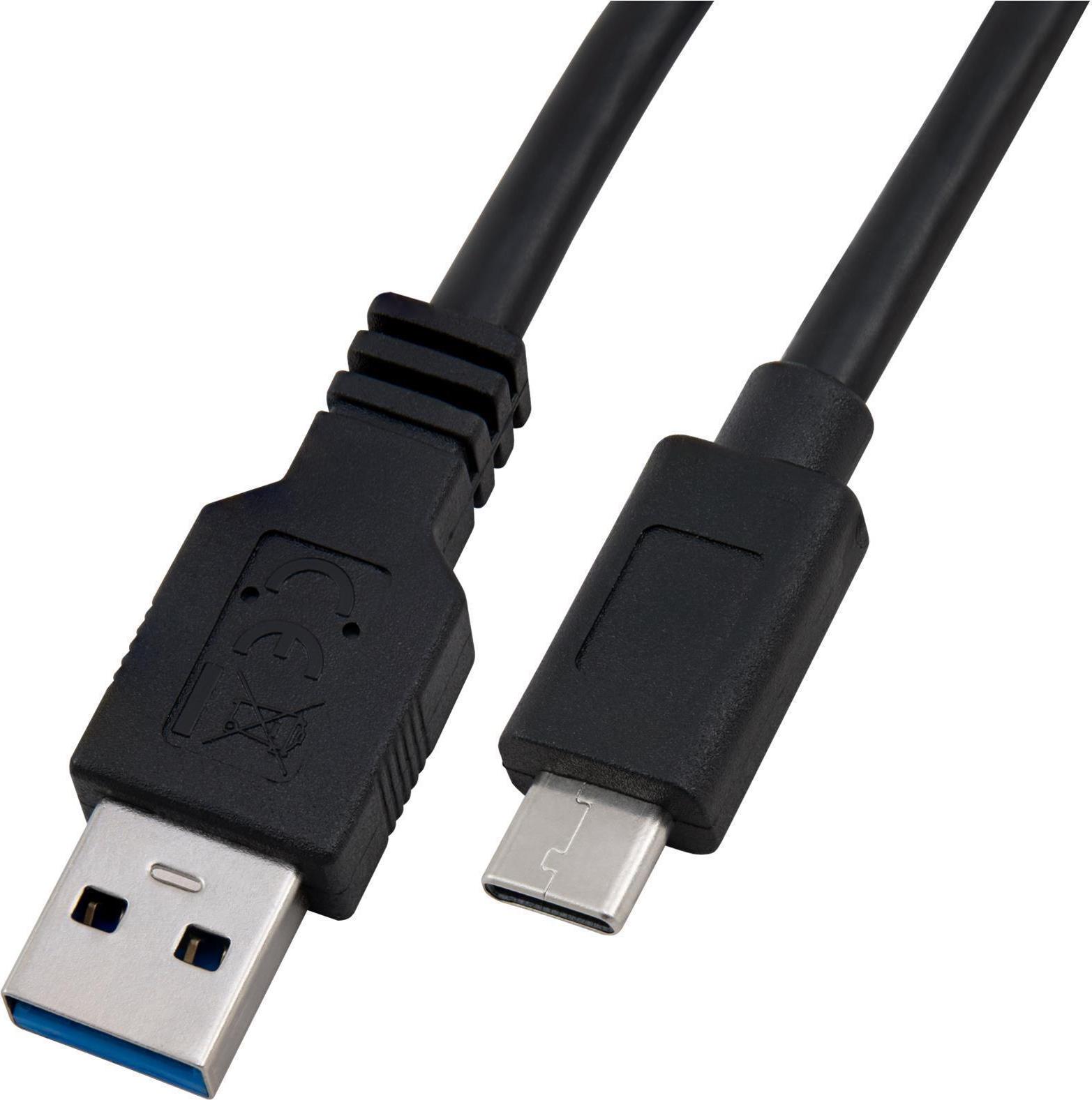 Logilink USB-C Kabel 3.2 Gen1, C/M zu USB-A/M, schwarz 0,5m CU0167