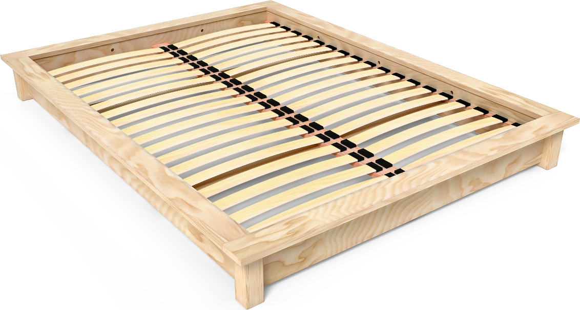 ABC MEUBLES Solido Futonbett 160x200 aus Massivholz - Roh (ohne Lack) SOLIDO160