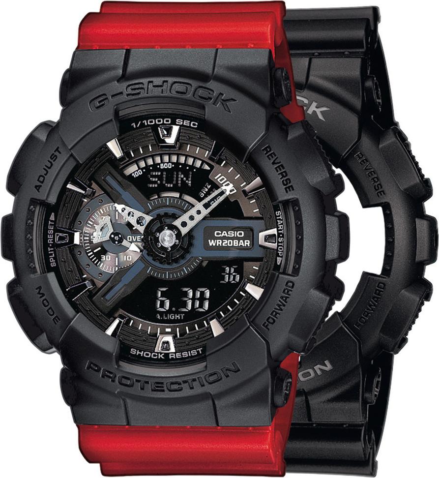Zegarek Casio G-Shock SET GA-110-1BER + BEZEL 10358741 + PASEK 10395226 20BAR