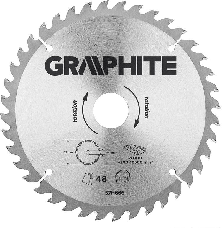 GRAPHITE kreissägeblatt 190mm 40t blatt 190mm, dornloch 30mm, zähne 40, dicke 2,0mm, schnittdicke 2,8mm TOP-57H670