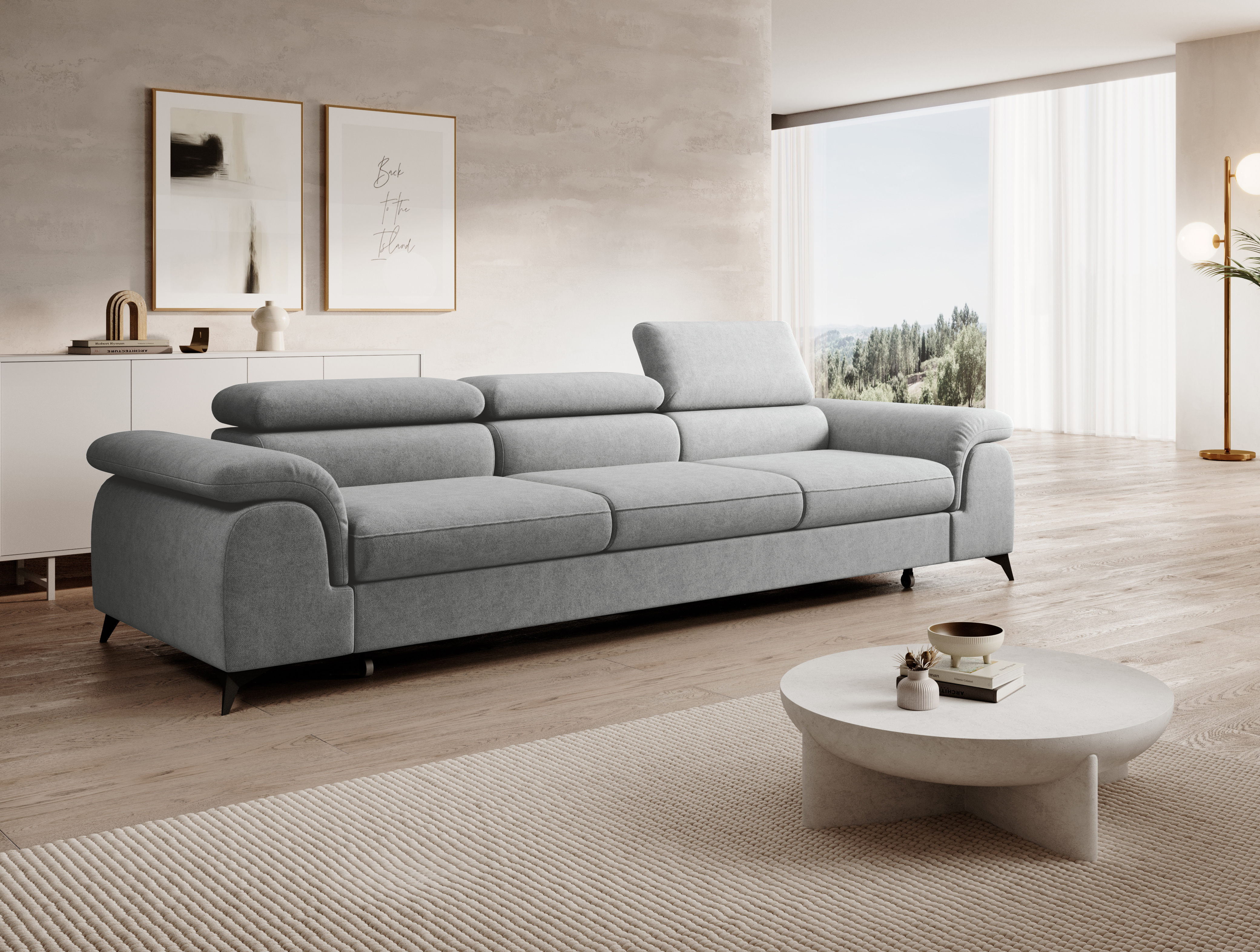 MUFFO Plaza 3 - Multifunktionales Schlafsofa mit Stauraum und Delfin-Ausklappmechanismus 17