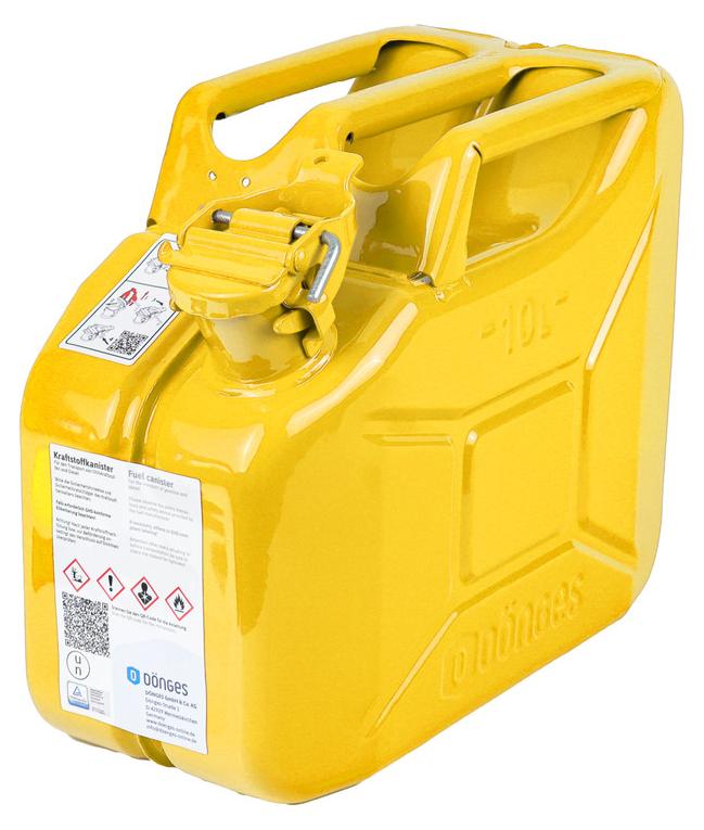 Dönges Benzinkanister 10 Liter Metall gelb | Stahlkanister, Kanister, Blechkanister