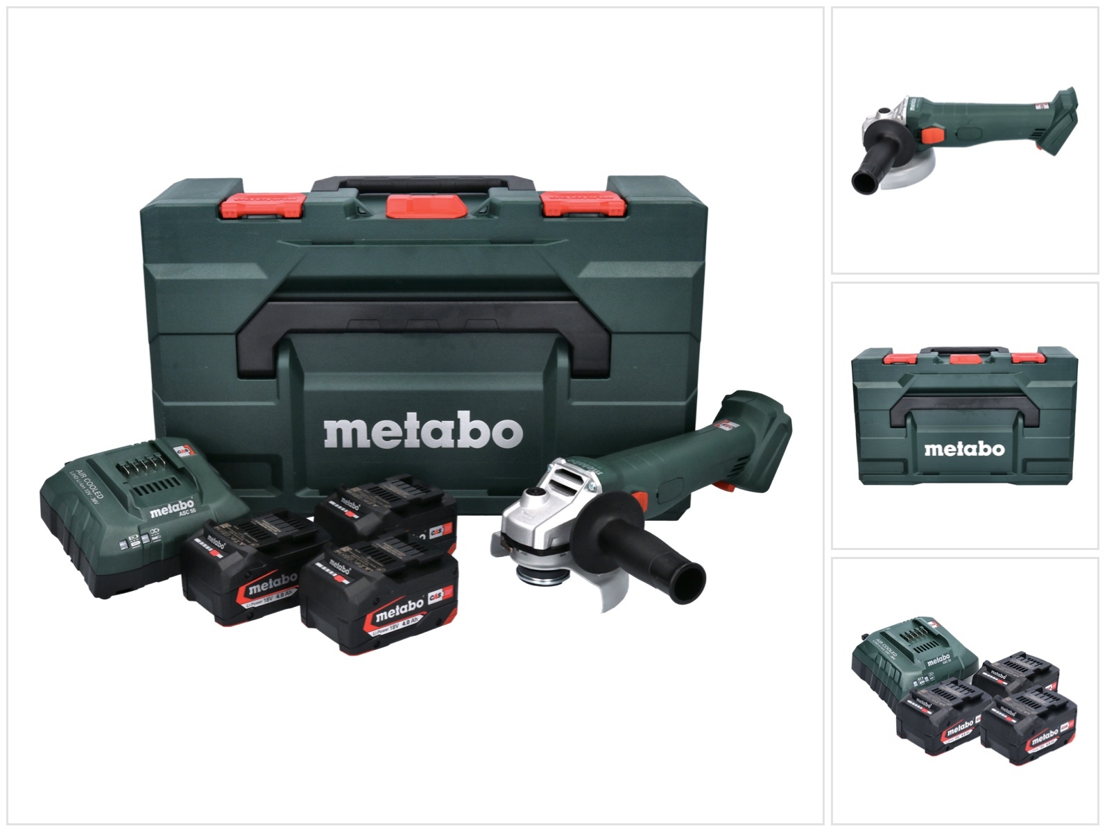 Metabo W 18 L 9-125 Quick Set, 8500 RPM, 12,5 cm, Akku, 4 Ah, 1,6 kg, Bürstenloser Motor