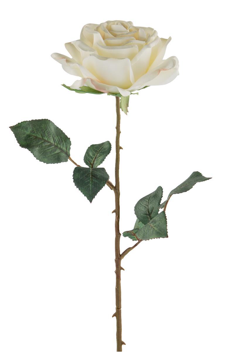 Fink Kunstblume Rose weiß Kunstfasern Höhe 66 cm 180375