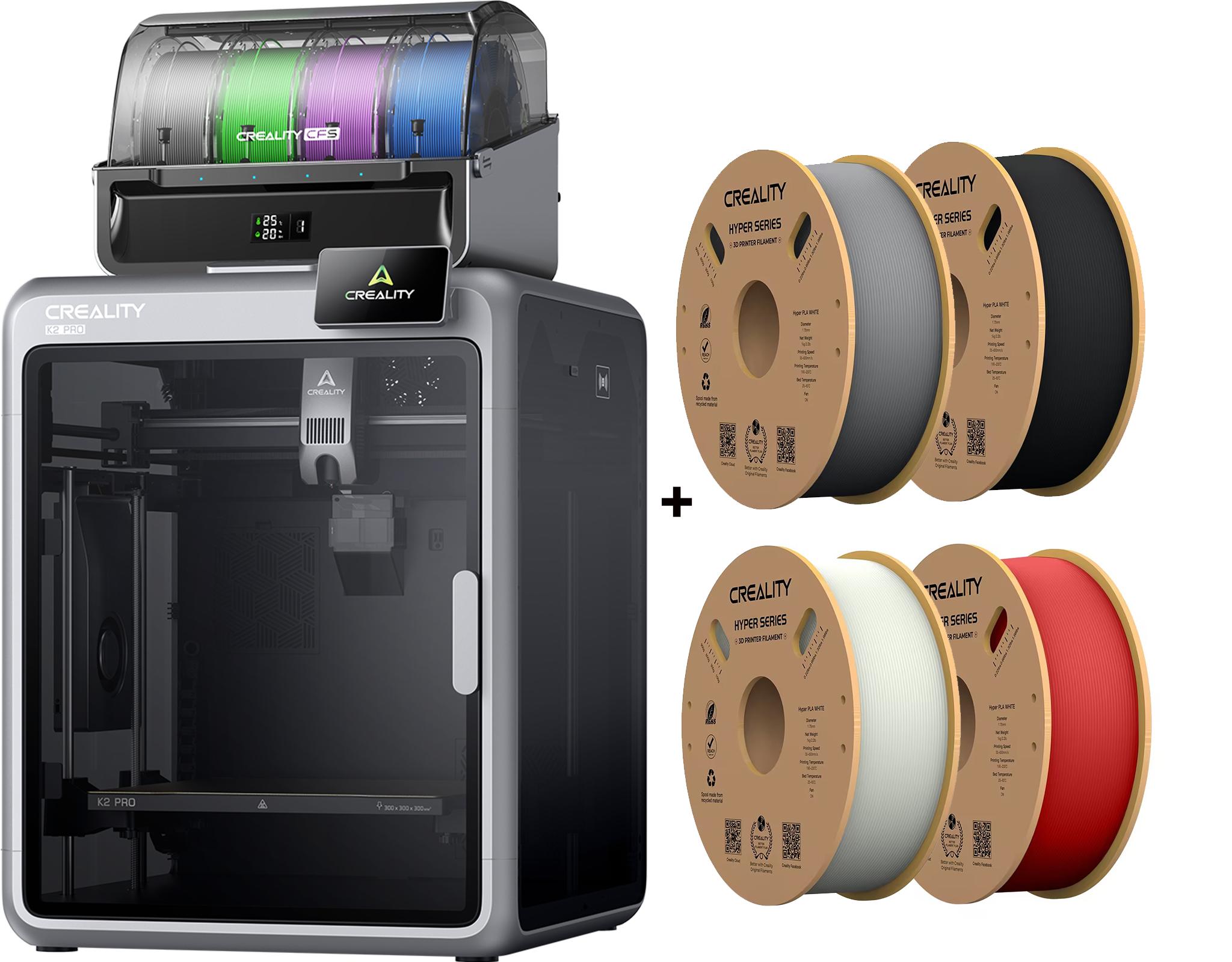 CREALITY 3D Creality K2 PRO Combo - 1002110100- 3D Drucker mit 4 KG Hyper PLA Filament Set (E)