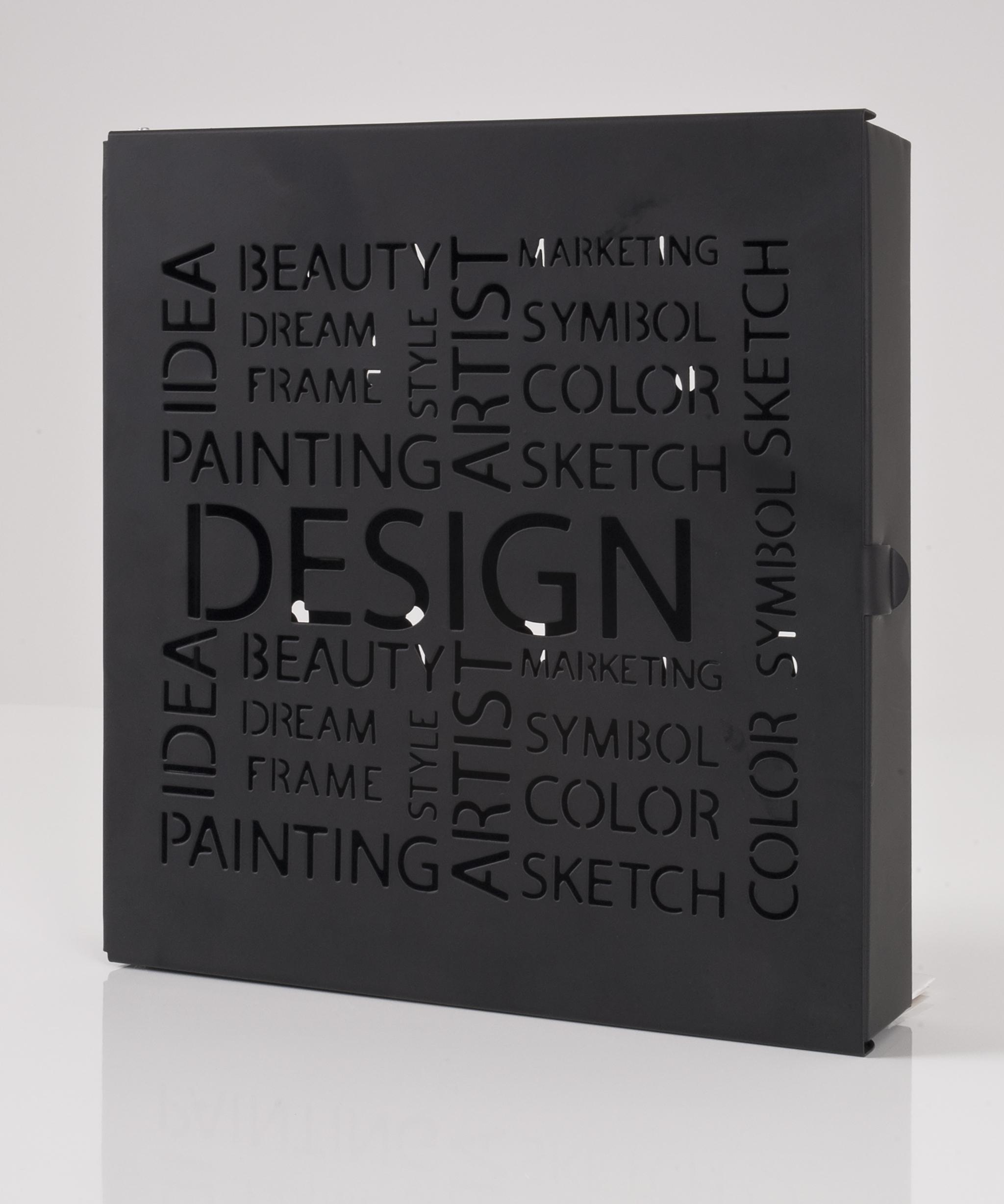 HAKU Porte-revues Design Moderne En Métal Noir – Style QR Code Abstrait, 35 X 26 X 10 Cm