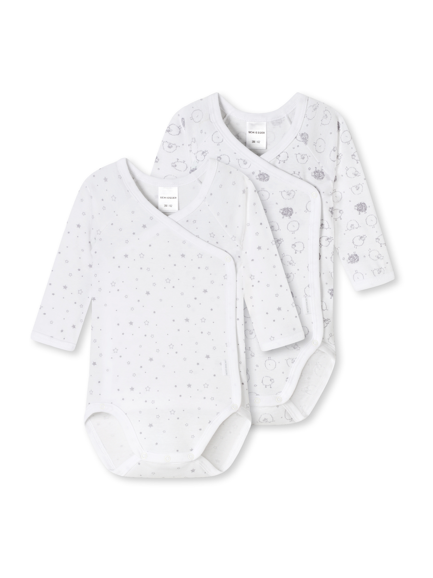 Schiesser Baby Set Mädchen Ensemble de Lingerie, Multicolore (Sortiert 1 901), 24 Mois (Lot de 3) Bébé Fille