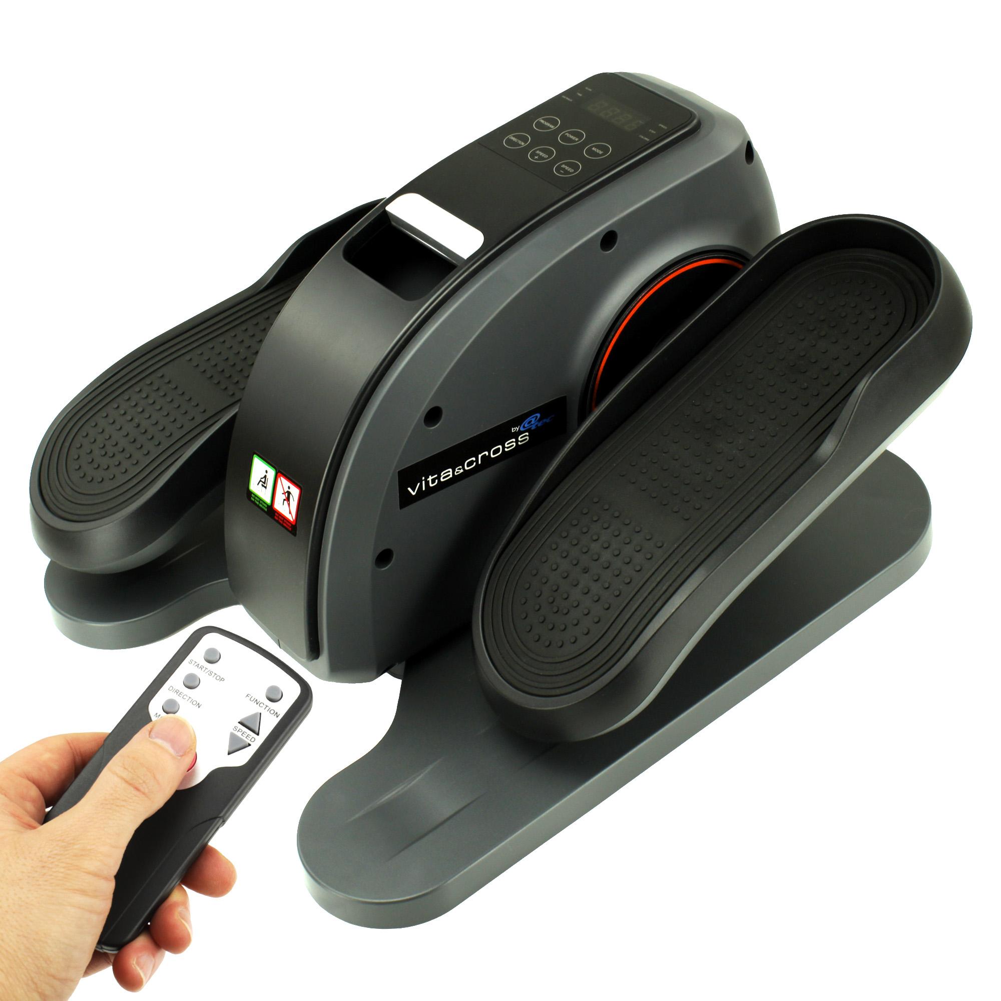 @tec Ellipsentrainer Fitnessgerät Heimtrainer Cardio Beintrainer Untertisch Stepper