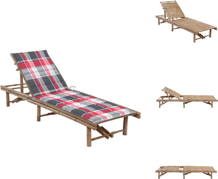 vidaXL Záhradné lehátko s bambusovým vankúšom - Lehátka