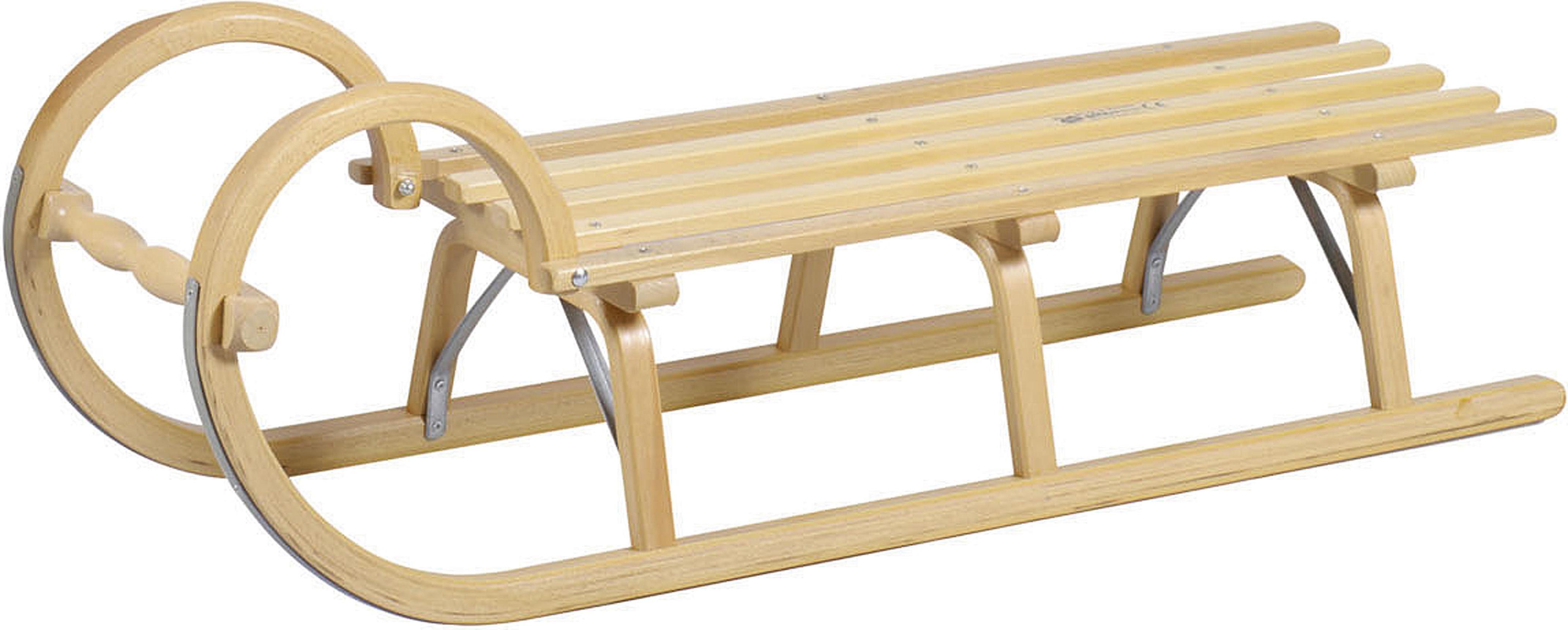 Holzschlitten / Hörnerrodel Ress mit Lattensitz 115 cm 198062