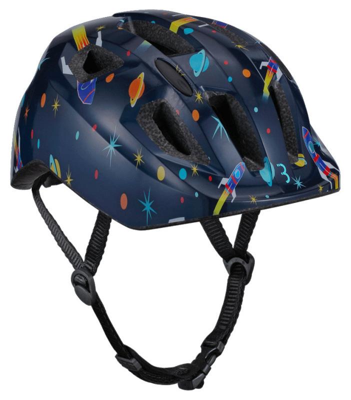 BBB Helm BHE-172 Hero Kids – Kinderhelm marineblau Astronauten-Motiv größe M (52-56 cm) BHE-172-astronaut-M