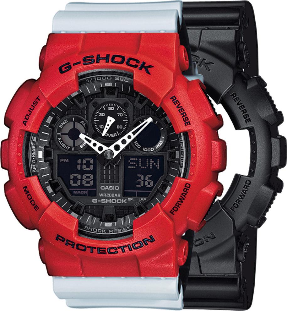 Zegarek Casio G-Shock SET GA-100-1A1ER + BEZEL 10395289 + PASEK 10527469 20BAR