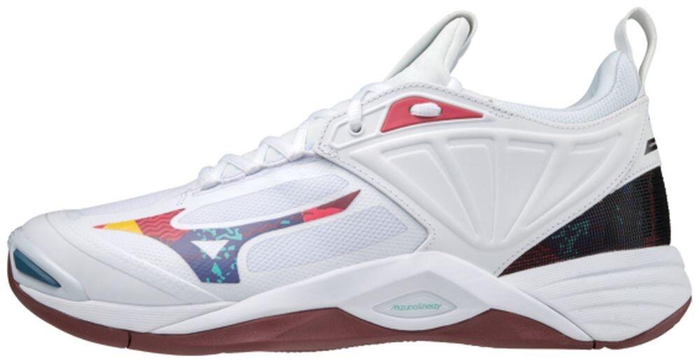 MIZUNO WAVE MOMENTUM 2 / Weiß/Hohe Sichtbarkeit/Syrah / 50.0/14.0