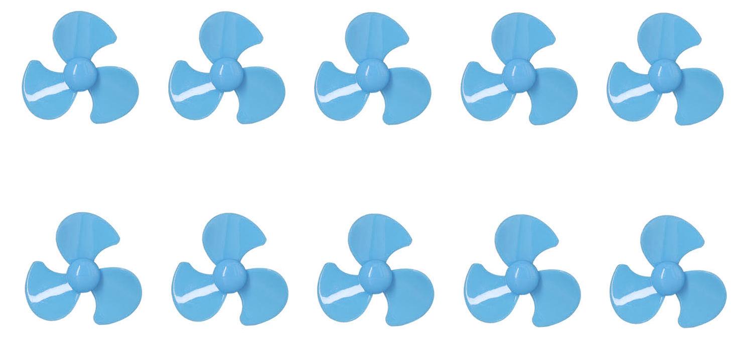 Gistuch 10 Stück 50 mm 3-Blatt-Propeller ABS-Drehpropeller Ersatz-DIY-AutomodellzubehörBlau