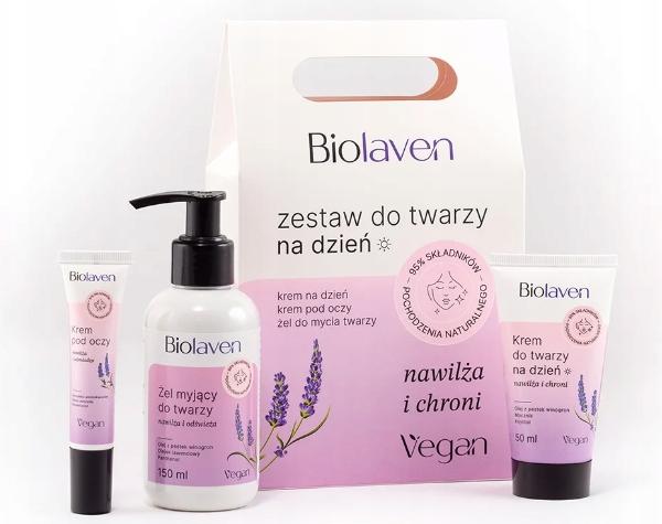 BIOLAVEN Geschenkset Tages-Gesichtscreme Reinigungsgel Augencreme