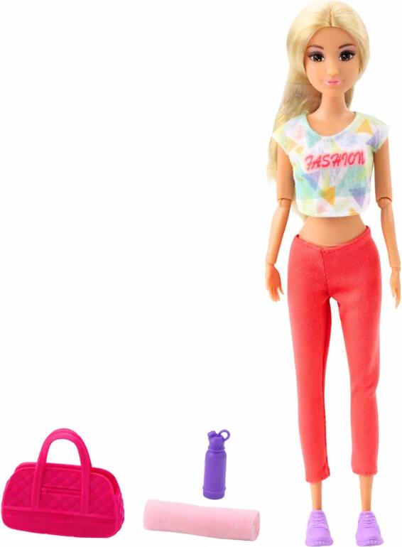 LEAN Toys 24484 Anlily-Puppe „Yoga“ mit Zubehör – bewegliche Gliedmaßen 24484.