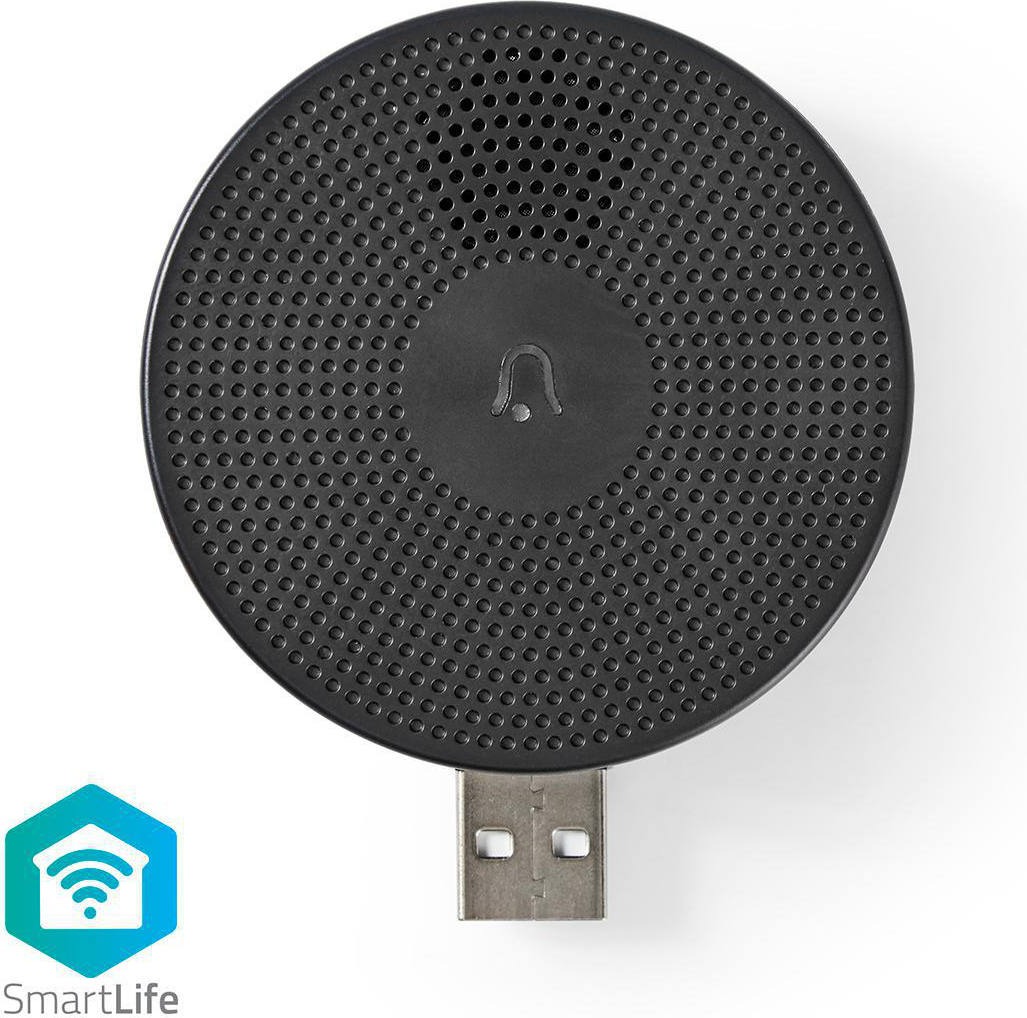 NEDIS Drahtloser Türgong - Zubehör für WLAN Smart-Türklingel mit Kamera - USB - Wireless Schwarz WIFICDPC10BK