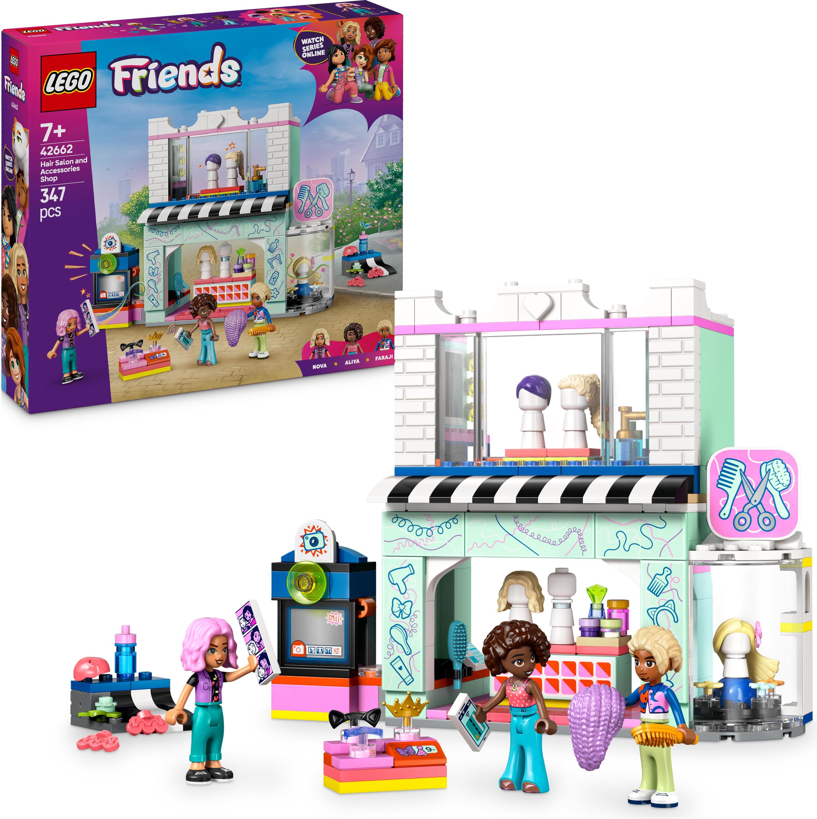 LEGO Friends Friseursalon, Bau- und Spielset für kreative Rollenspiele, Bauspielzeug, Geschenk für Mädchen ab 7 Jahren, 3 Minifiguren der Charaktere für Rollenspiele 42662