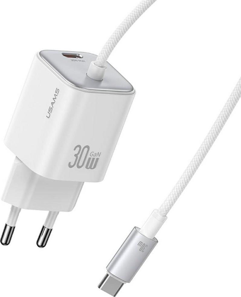 Usams Jc Series Cc264 30W Gan Mini Fast Charger 2Xusb-C White