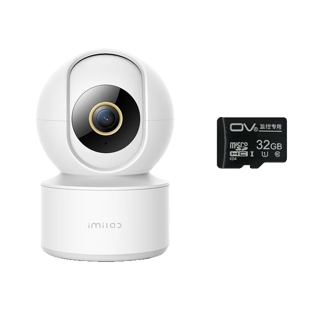 Inteligentná domáca bezpečnostná kamera, rozlíšenie 25K HD, jasné nočné videnie, pridanie kamery s 32G kartou