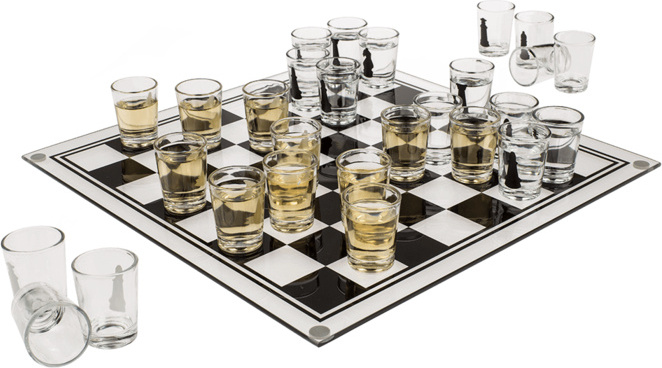 OOTB Schach Trinkspiel mit 32 Gläser á 2cl Party Feier Fete Junggesellenabschied 79/4035