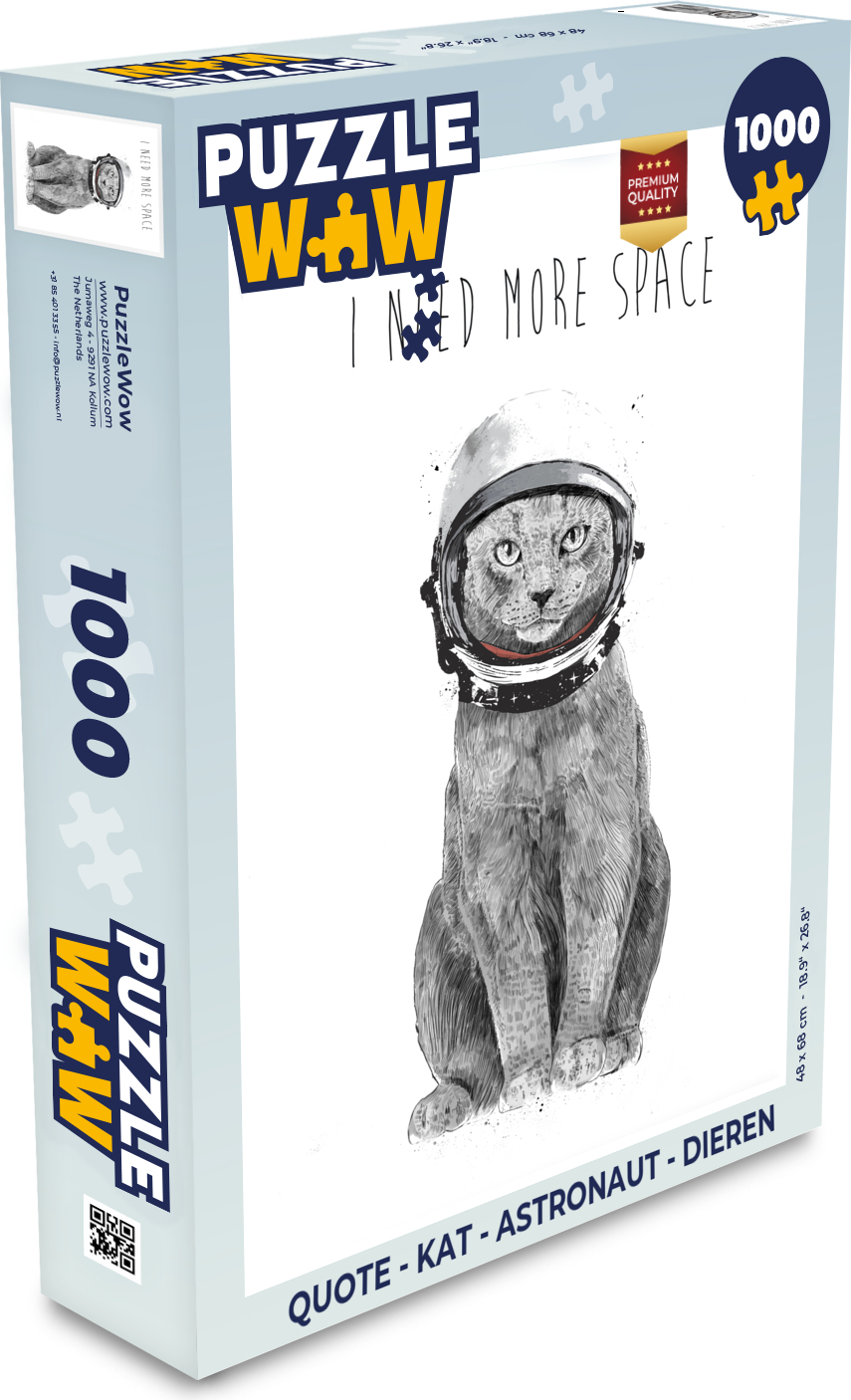 MuchoWow® Puzzle 1000 Teile Zitat - Katze - Astronaut - Tiere - Spielzeug - Alt und Jung - Spiele - Puzzeln 136|555232