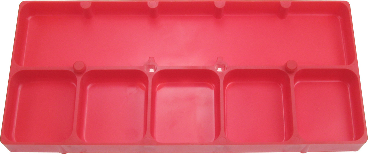 Selva Kunststoffbehälter, Rot, mit 6 Fächern, zur Aufbewahrung von Einzelteilen, Sortierhilfe, 236 x 105 x 17 mm