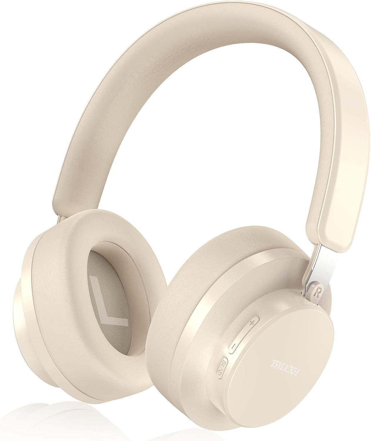 TSYUCXH Noise Cancelling Kopfhörer Kabellos Bluetooth, Over Ear Kopfhörer Bluetooth mit Mikrofon, 65h Spielzeit, Klare Anrufe, Komfort Passform für Reisen